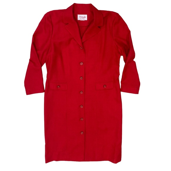 Vintage 70s Henry Lee - Red Elegant Red Long Coat sz M/L - Picture 6 of 10